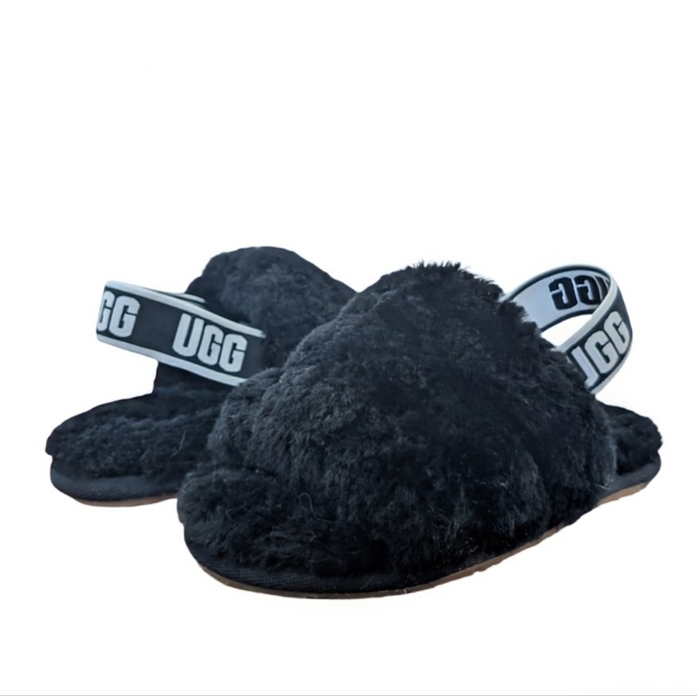 UGG Fluff Yeah Slide Slippers in Black - Size 8T - Picture 1 of 6